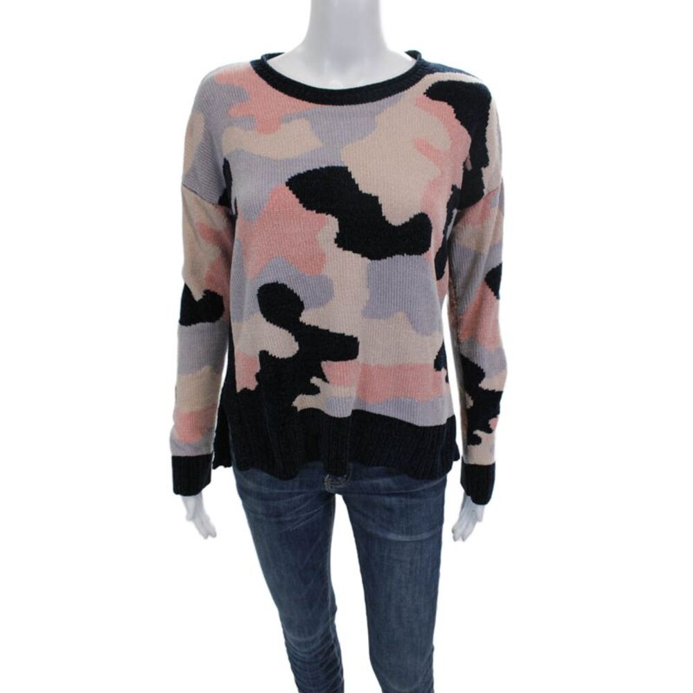 Lisa Todd Women Pullover Sweater Multicolor Camouflage Longsleeve Size S